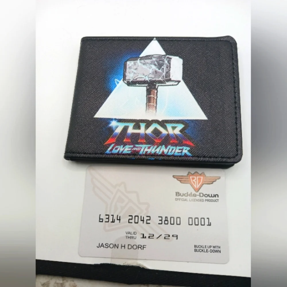 Thor Love and Thunder Bi Fold Wallet Vegan Leather New Made USA